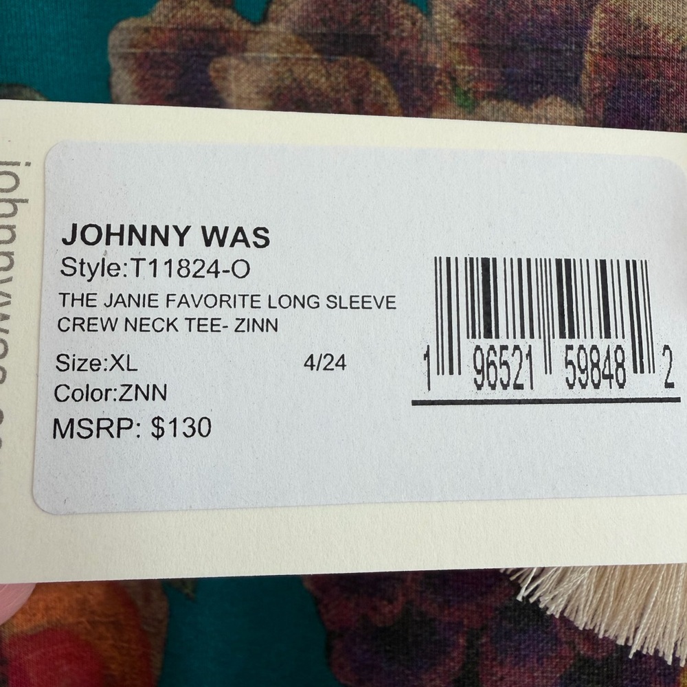 Johnny Was Multicolor Floral Long Sleeve Top XL NWT - Picture 5 of 10